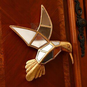 Vintage Wall Sculpture Animals Gold Bird Mirror